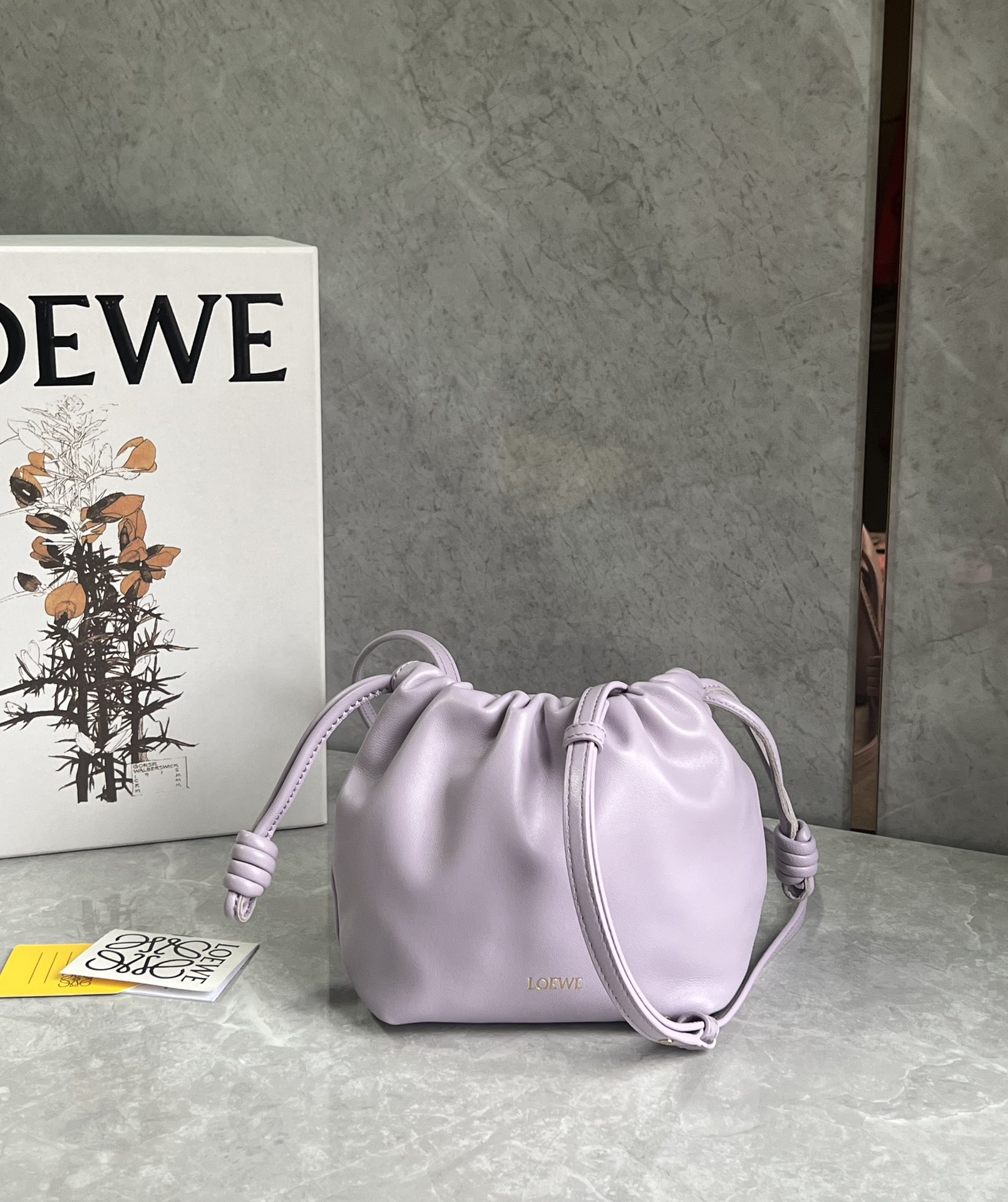 Loewe Mini Flamenco Purse bag in mellow nappa lambskin Light Purple